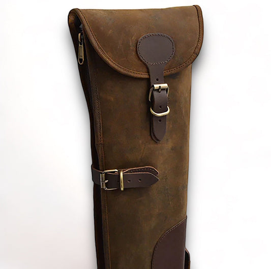 Leather Shotgun Slip Case for Hunting, Handmade Thick Brown Shotgun Case, Rifle Case, Gift For Hunters, Personalization Gift , Handmade