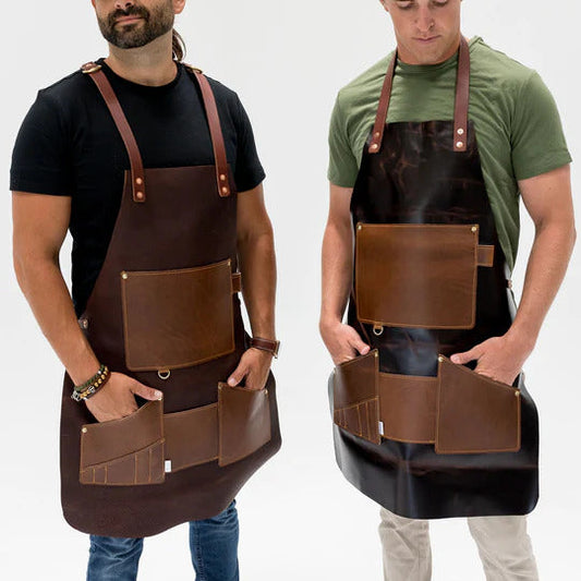 Handmade Tan Leather Apron, Perfect for Men & Women in Butchery, Woodworking, Blacksmithing, and Chefs