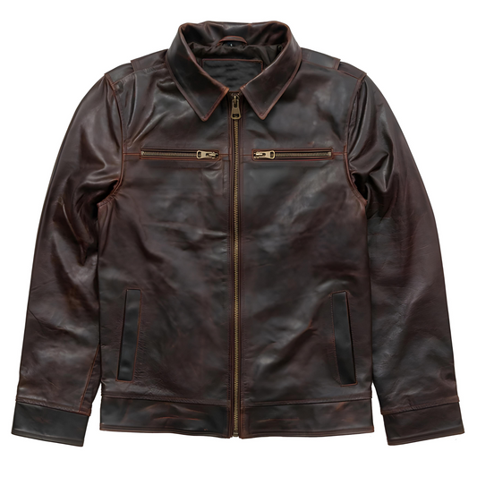 Men's Distressed Brown Legacy Flight Leather Jacket